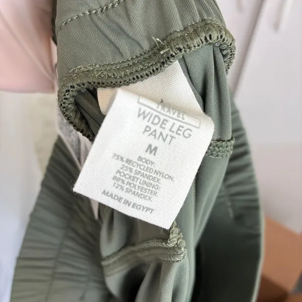 Member's Mark Green Wide Leg Travel Pants Elastic Waist NWT Womens Medium - Image 5