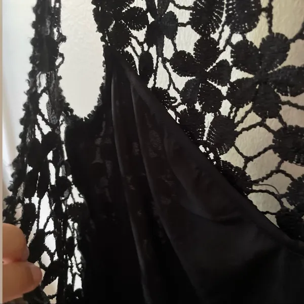 Black Lace Maxi Dress Size M - Image 6