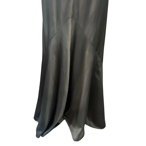Vtg Kirna Zabete Luxury Stretch Silk Charmeuse Slip Maxi Dress Y2K Tulip Hem USA - Image 10