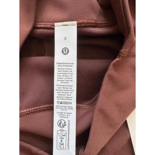 Lululemon Wunder Under SmoothCover High Rise 25” Lava Cake Size 8 NWT - Image 6