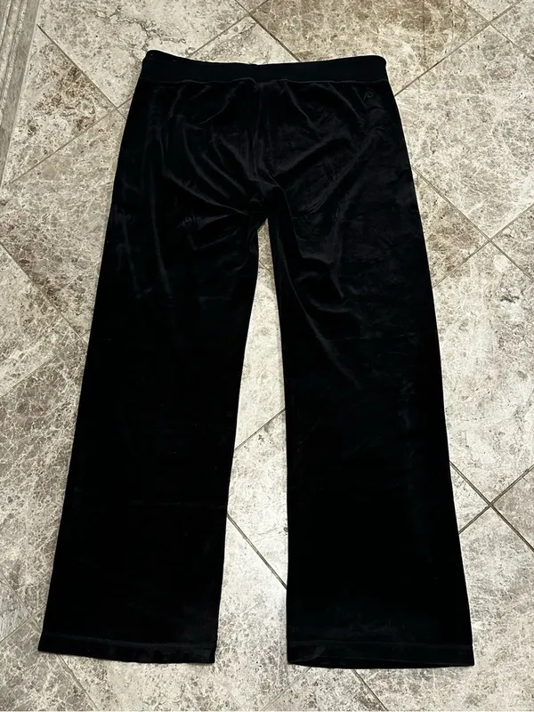 Vintage Nike Black Velour Sweatpants Medium M 8.5” Rise Track Pants Y2K - Image 8
