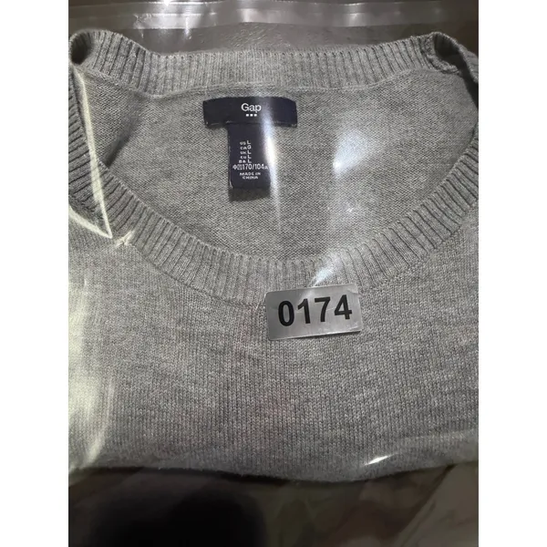 Gap Women's Gray Crew Neck Long Sleeve Cotton Viscose Blend Sweater Size L - Image 12