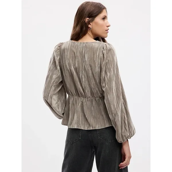 NWT Gap Velvet Balloon Sleeve Top - Medium - Image 2