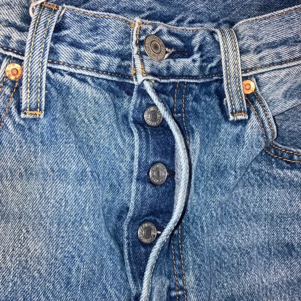Levi's 501 Original Fit Jeans Women 28x28 Blue Distressed Button Fly Fit 28x27 - Image 5