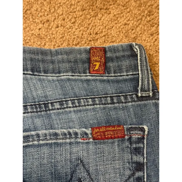 7 For All Mankind A Pocket Jeans Bootcut Flare Low Rise Y2K Denim Size 27 - Image 6