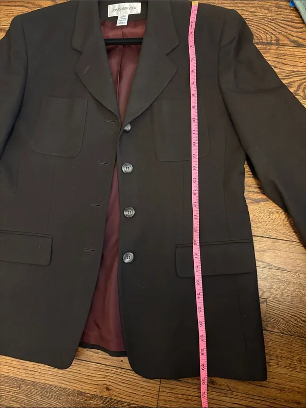 Jones New York Brown Single Breasted Blazer 14 Workwear Office Business Vintage - Image 7