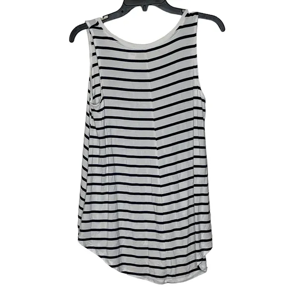 Old‎ Navy Luxe Tank Top Size Small White With Navy Stripes Stretch Womens - Image 8