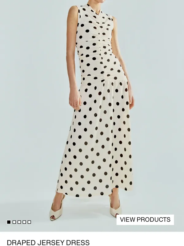 H&M Cream Maxi Dress with Black Polka Dots - Image 6