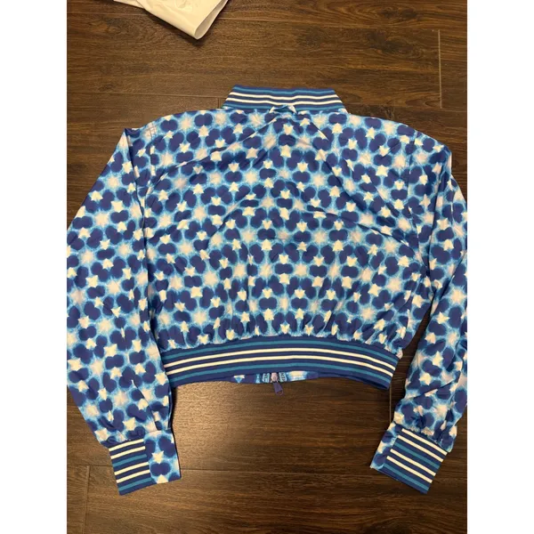 FP Movement by Free People "Top Seed" Printed Tennis Jacket - Blue/White, Size S - Image 3