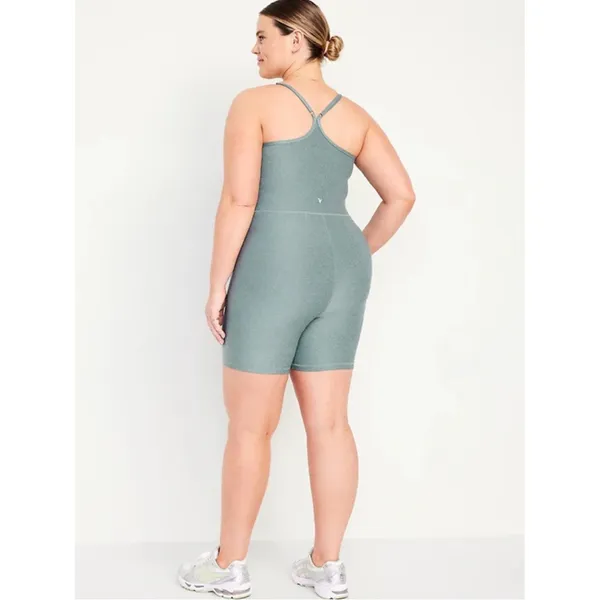 Old Navy Cloud+ Racerback Bodysuit Romper 6 inch Inseam Size L in Underwater - Image 7