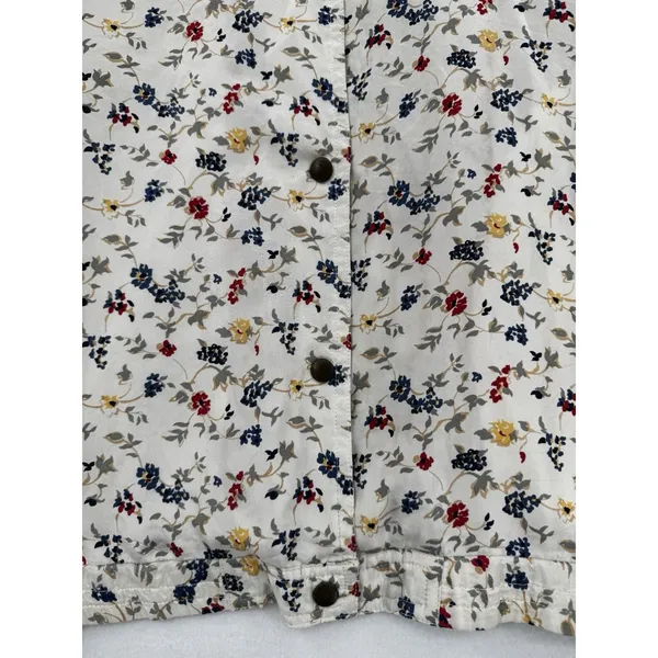 Cherokee Floral Print Utility Jacket Womens Medium Cotton Snap Front Cottagecore - Image 4