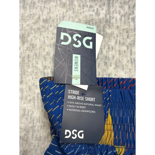 DSG Womens Stride High-Rise Running Shorts Blue Geometric‎ DAW14201PRT Small NWT - Image 5