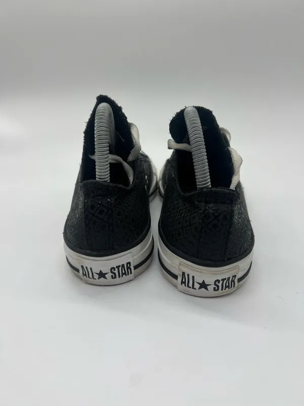 Converse Chuck Taylor All Star Shoes Womens Size 8 Black Glitter Sneakers - Image 7