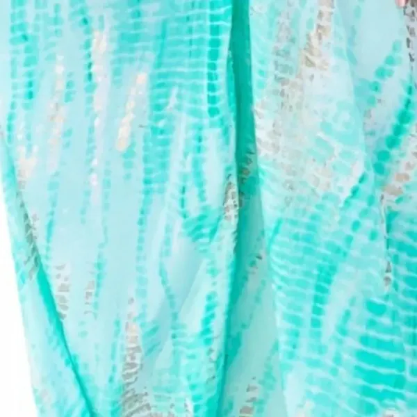 Tie Dye Print Lace-up Halter Open Back V Neck Maxi Dress, Size XL - Image 3