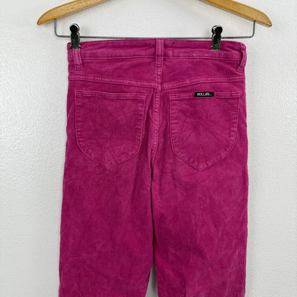 Rollas Original Straight Leg Pants Womens 26 Pink High Rise Corduroy 26x28 - Image 6