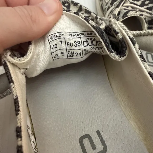 Hey Dude Wendy Woven Cheetah Shoes Womens 7 Beige Animal Print Slip On Canvas - Image 8