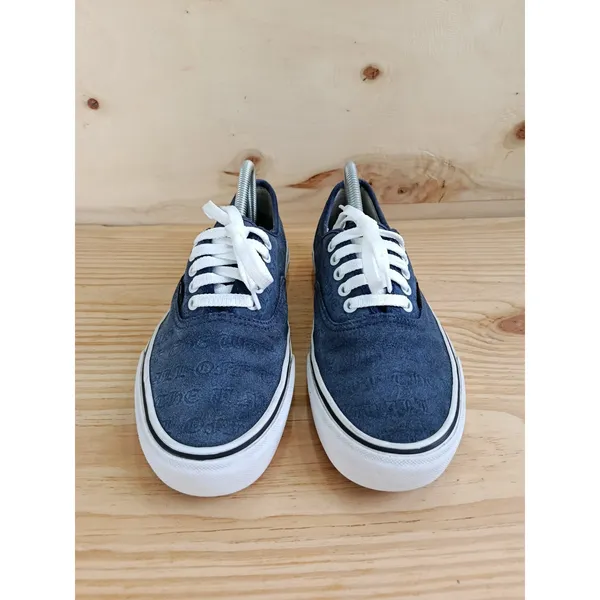 Vans Authentic Off The Wall Navy Blue Embossed Skate Shoes Men's 8.5 Women's 10 - Image 3