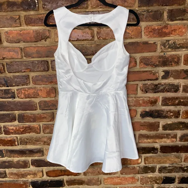 NWT Peppermayo White Candice Sleeveless Sweetheart Mini Dress Women's Size US 8 - Image 5