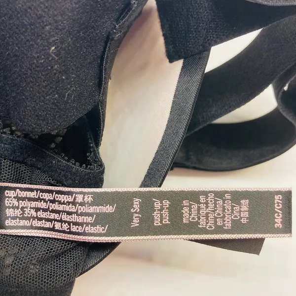 Victoria's Secret Push-Up Bra Size‎ 34C Black Lace Longline Plunge Underwire - Image 12