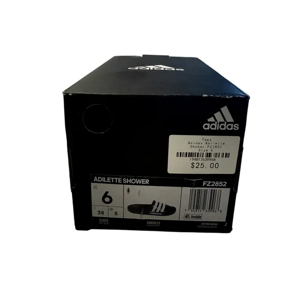 Adidas Women's Adilette Shower Slides in Black, Size 6 - Image 6