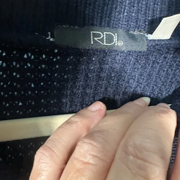 RDI Navy Blue Quarter Zip Sweater Size Small NWT - Image 6