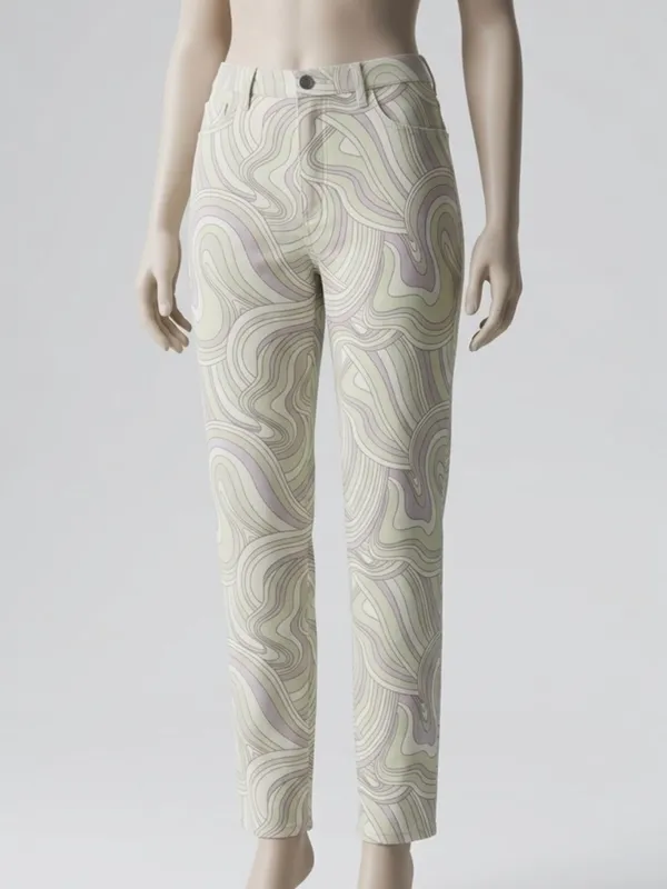 Wilfred Free Aritzia Melina Pant High Rise Straight Leg Swirl Print Twill Sz 6 - Image 7