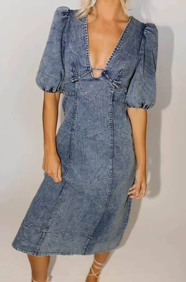 Shop Zoco Sarah Beth Denim Midi Dress - Image 2