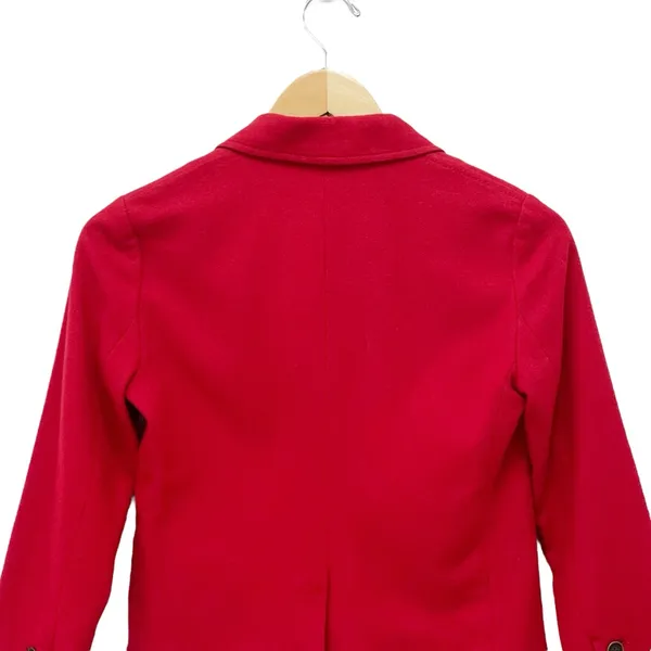 Abercrombie & Fitch Cropped Red Blazer Size XS Wool Blend 2 Button Jacket Preppy - Image 7