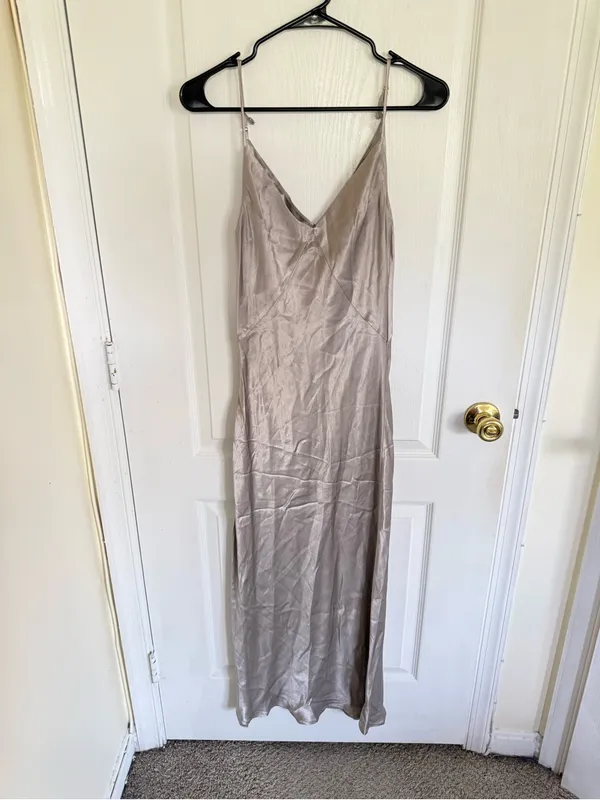 DISSH Simone Slip Dress in Pewter Satin - Image 3