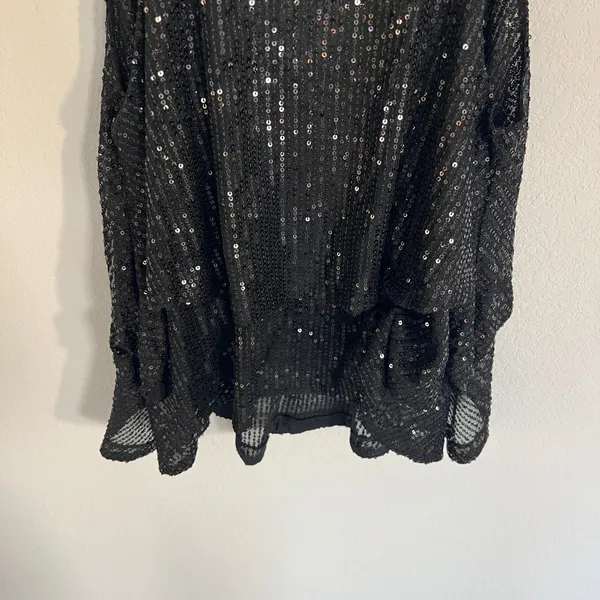 Free People Black Sequin Layered Spaghetti Strap Top Size Small NWT - Image 7