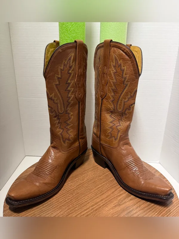 Old West Women’s Tan Full Leather Western Cowgirl Annie Oakley Boots Size 6 - Image 7