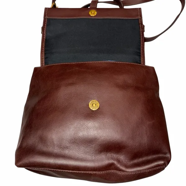 Fossil Brown Leather Willow Crossbody Satchel Bag Purse - Image 6