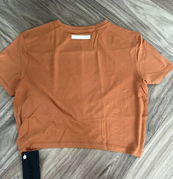 Alphalete Woman’s Premium Wrop SS Crop - Camel , Size XL - Image 7