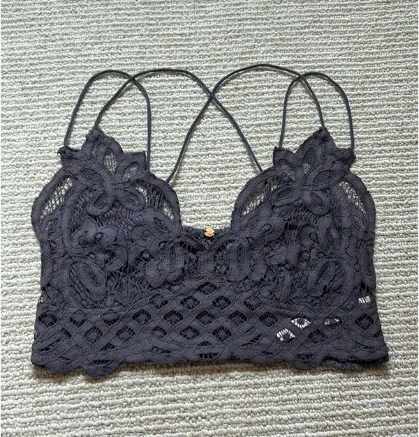 Free People Intimately Bralette Lace Gray M - Image 2