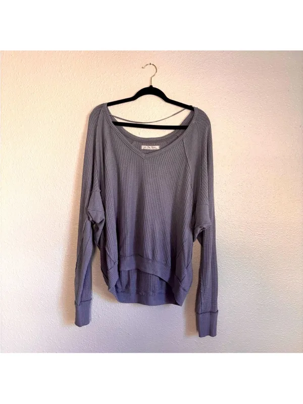 Free People Santa Clara grey thermal long sleeve top - Image 2
