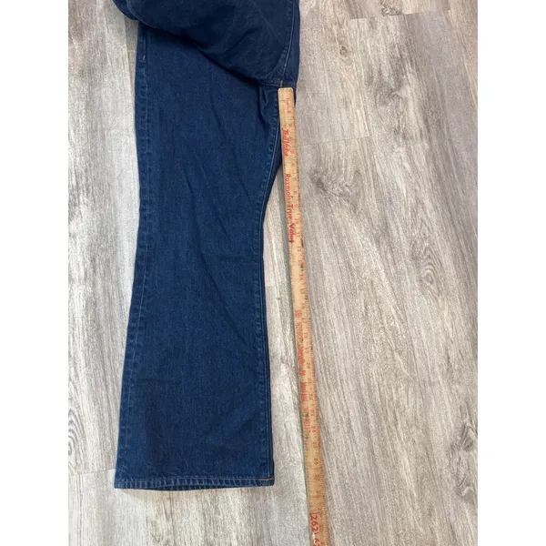 Madewell Flare Jeans Dark Indigo Blue High Rise Wide‎ Leg 1lDenim Size 32 Petite - Image 8