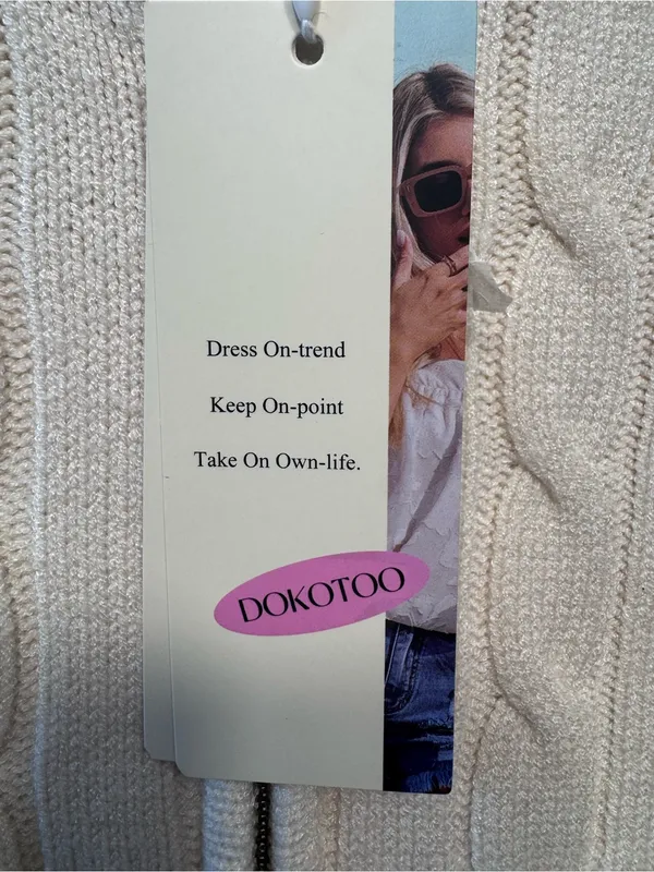 Dokotoo Sweaters 2026 Fall Winter Quarter Zip Ribbed Cable Knit size med nwt - Image 5