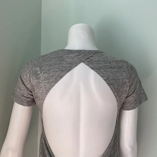 Dreamr Gray Diamond back open tied tee NEW - Image 3