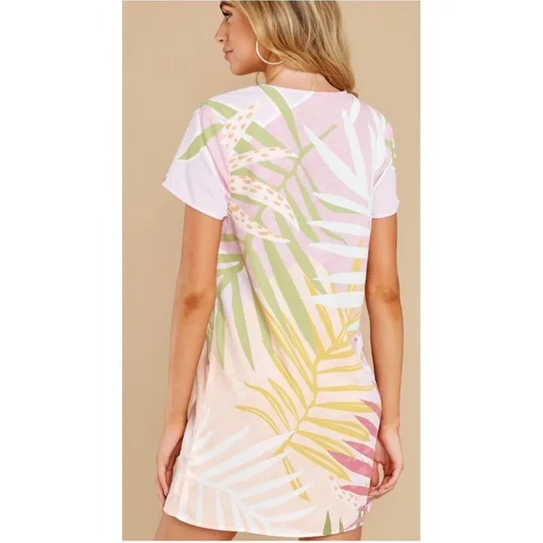 MINKPINK Palm Springs Tee Dress Small Tropical Colorful Pastel Resort‎ Vacation - Image 14