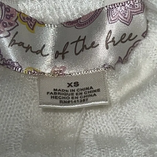 Bog Band Of The Free‎ Raquel Ivory Ribbed Knit Pullover Shirt Mock Neck Size Xs - Image 7