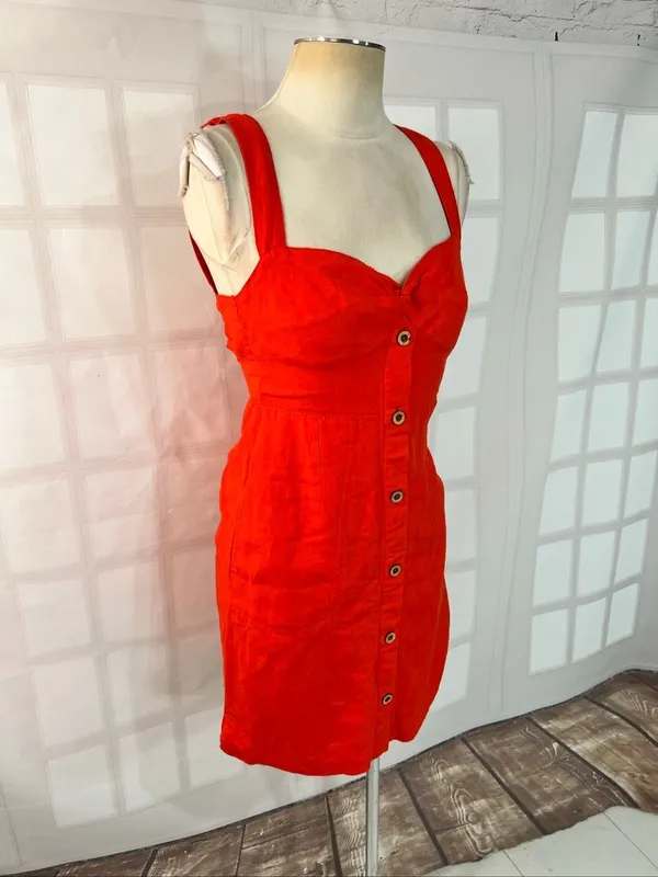 Maeve Anthropologie nwt Tangerine twist front mono dress size XS - Image 5