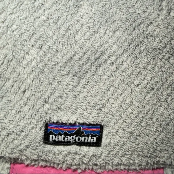 Patagonia‎ Women Small Re-Tool Snap-T Gray Fleece Pullover Pink Accents Granola - Image 7