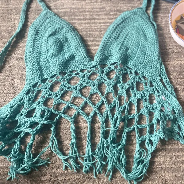 Teal crochet bikini Size M - Image 2