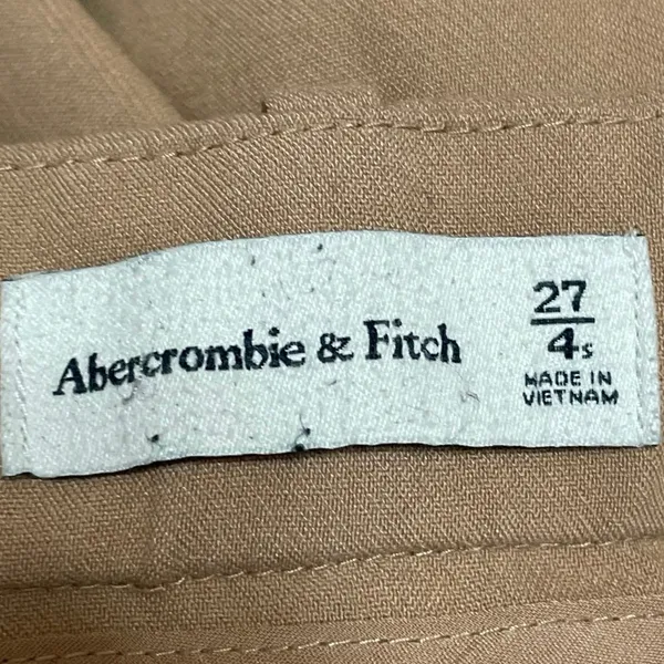 Abercrombie & Fitch Womens Brown Pleated High Waisted Wide Leg Trousers Pants 27 - Image 4
