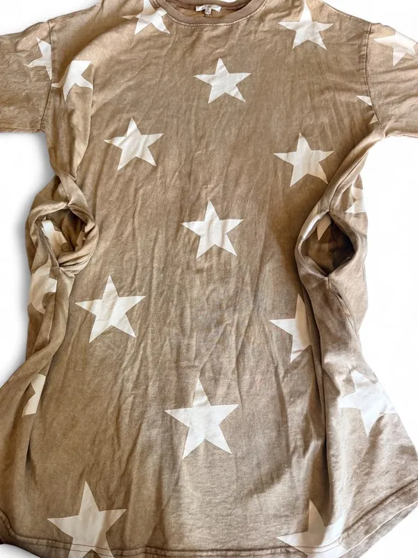 Easel Star Print Oversized T-Shirt Dress | Size S - Image 5