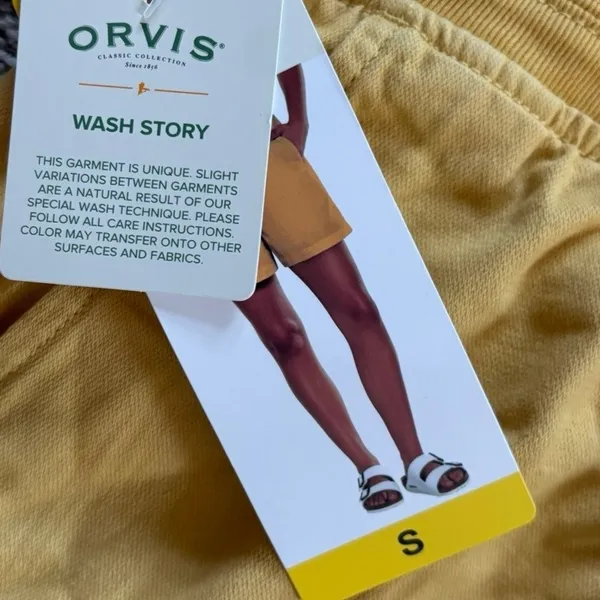 NWT Orvis Cotton‎ Lyocell Shorts Sz S Yellow Pull on Comfort Hiking Summer - Image 2