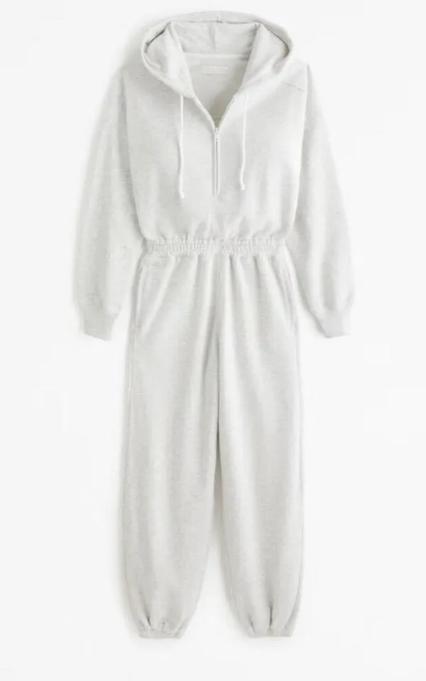Abercrombie & Fitch Soft Hooded Gray Jumpsuit Loungewear Comfy sz XS - Image 2