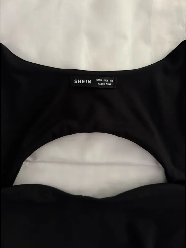 Shein Black Bodysuit Open Back - Image 2