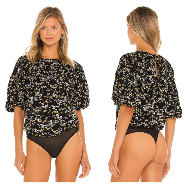 Floral Puff Sleeve Bodysuit - Image 2