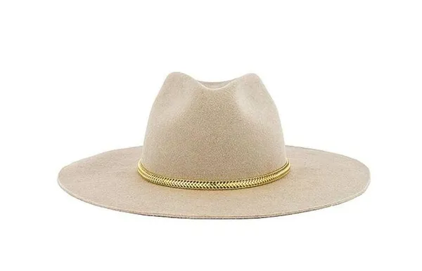 Hat Attack Glam Hat Beige & Chain Womens Size OS - Image 3